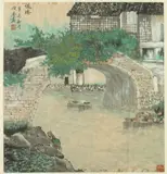 Riverscape by Chinese School, Ink and color on paper, offered Jul 2014