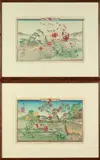 Japanese School, Riverscape Landscape, Two ink and color on paper
