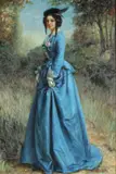Continental School, LADY IN BLUE, giclee on canvas, LADY IN BLUE, giclee on canvas