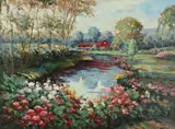 Continental School, LANDSCAPE WITH RED HOUSE, giclee on canvas, LANDSCAPE WITH RED HOUSE, giclee on canvas