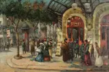 Continental School, STREET SCENE, giclee on canvas, STREET SCENE, giclee on canvas