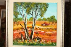 Nick Petali, Outback Landscape, Oil on board