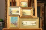 LANDSCAPES: FIVE WORKS, a group of five small oils on board and one watercolor by American School, LANDSCAPES: FIVE WORKS, a group of five small oils on board and one watercolor., offered Jul 2014
