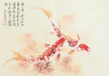 Wu Qinglu, Fish, Eleven ink and color on paper album leaves, signed and sealed - Each: 15 3/4 in. x 11 in