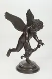 Cupid by Auguste Moreau, Bronze - Height: 32 in. x 26 in, sold Sep 2014