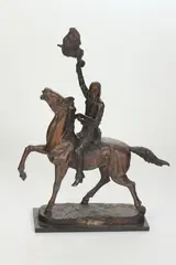 Kevin William, Indian on Horseback, Bronze - Height: 33 in. x 18 in