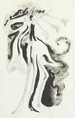 Phillip Ratner, THE VIOLINIST: TWO WORKS, composite sculpture accompanied by ink wash study, THE VIOLINIST: TWO WORKS, composite sculpture accompanied by ink wash study. - Height: 16 in., second
