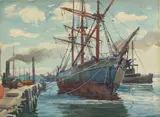 J. Olaf Olson, The Dock, Watercolor