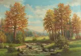 A. Vogt, Spring Landscape, Oil on canvas