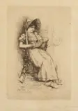 Edward Percy Moran, Portrait of Young Woman Reading