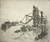 Benson Bond Moore, Wharf, Etching