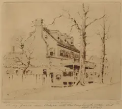 Benson Bond Moore, House in Maryland Suburbs, Etching