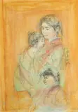 Edna Hibel, Mother and Children, Third; signed and numbered AP in pencil lower margin