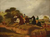 The Steeplechase by British School, THE STEEPLECHASE, oil on canvas, sold Sep 2014