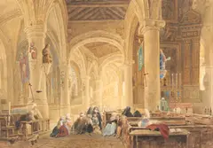 Joseph Nash, Interior of French Church, INTERIOR OF FRENCH CHURCH, watercolor