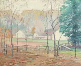 Oliver Boyce Judson, The White Barn, Oil on canvas