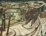 J. Martin, Paysage D' Rivera Lyon, Oil on canvas