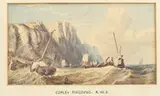 Anthony Van Dyke Copley Fielding, Boating Off Rocky Coast, Watercolor