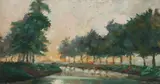 Belgian School, Canal Near Bruges, CANAL NEAR BRUGES, oil on panel
