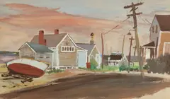 Seaside Neighborhood by Charles Keller, Gouache, offered Sep 2014