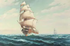 Harry Hambro Howe, Clipper Ship, "Westward Ho", Oil on canvas