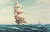 Harry Hambro Howe, Clipper Ship, "Westward Ho", Oil on canvas