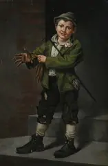 S. Cederberg, Street Urchin, Oil on canvas