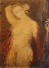 Standing Female Nude by MC, Oil on canvas, offered Sep 2014
