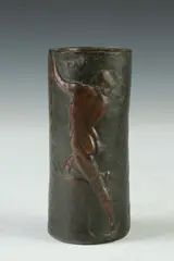 Female Nude by Alfeo Faggi, Cylindrical bronze relief - Height: 5 1/4 in. x 2 1/4 in. circumference, sold Sep 2014