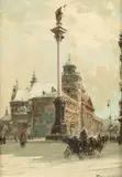 City Square by Wladyslaw T. Chemielinski, Oil on canvas, offered Sep 2014