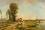 Nicholas Briganti, Loading the Hay Wagon, Oil on canvas