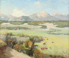 Raphael Lillywhite, Lone Pine Ranch, Oil on canvas board