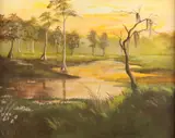 Robert Butler, Florida Backwater (Okeechobee), Oil on board