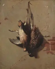 Charles D. Sauerwein, Hanging Game Birds, Oil on canvas