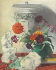 Albert Edward Sterner, Casts and Flowers, Oil on board