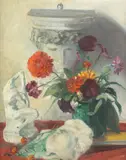 Albert Edward Sterner, Casts and Flowers, Oil on board