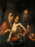 Copy Of Raphael, The Holy Family with the Infant Saint John the Baptist, THE HOLY FAMILY WITH THE INFANT SAINT JOHN THE BAPTIST, oil on canvas laid on panel