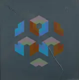 Allan Bridge, Color Blocks, Oil on paper