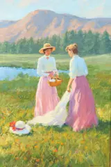 Gregory Frank Harris, The Picnic, Oil on canvas