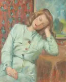 Gustav Trois, Portrait of a Woman Resting, Oil on canvas
