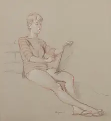 FIGURE STUDIES OF WOMEN: TWO WORKS, each signed lower right by Joseph Sherly Sheppard, Graphite and chalk on paper, sold Nov 2014