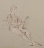 Joseph Sherly Sheppard, FIGURE STUDIES OF WOMEN: TWO WORKS, each signed lower right, Graphite and chalk on paper
