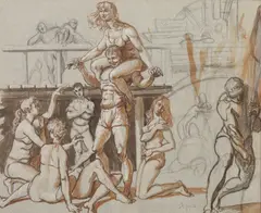 FIGURES STUDIES: TWO WORKS, each signed lower right by Joseph Sherly Sheppard, Graphite on paper, sold Nov 2014
