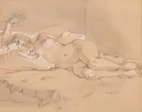 Joseph Sherly Sheppard, FEMALE NUDE STUDIES: TWO WORKS, each signed lower right, Graphite on paper