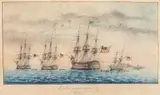 Escadre Americanie by American School, Watercolor, sold Nov 2014