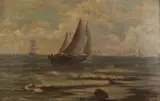 Sailing Regatta with Schooner by British School, SAILING REGATTA WITH SCHOONER, oil on board, sold Nov 2014