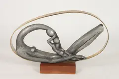 CREATION: TWO WORKS, first; signed and numbered "26" by Manuel Carbonell, Pencil study for sculpture - Height: 18 in. x 32 1/2 in., second, sold Nov 2014