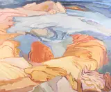 Sally Amster, The Ledge and the Sea, Oil on canvas