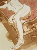 Philip Pearlstein, Female Nude on Settee