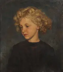 Othmar Ruzicka, Portrait of a Child, Oil on canvas